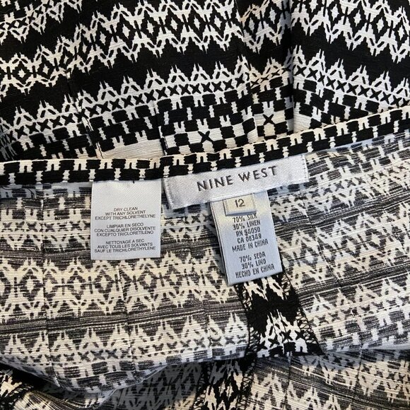 Nine West Vintage Boho Silk Blend Skirt - Size 12 - Monochrome, A-Line - Picture 6 of 6